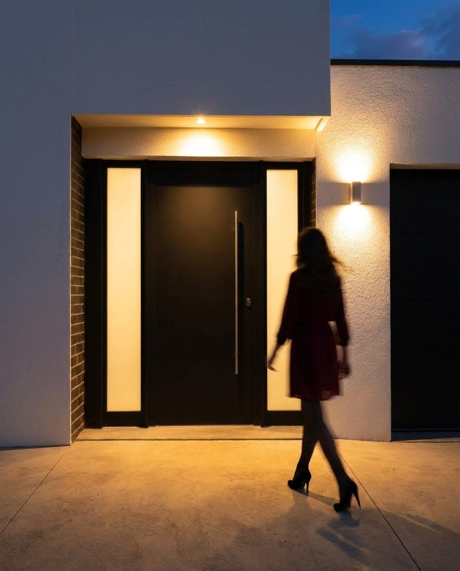 <img src="door.jpg" alt="Voordeur in aluminium met smal zijlicht">
